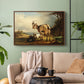 A Goat with Two Kids - Floater Framed Canvas Print