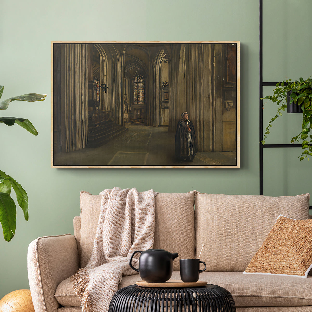 Interior of a Church, 1871 - Floater Framed Canvas Print