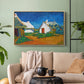 Three White Cottages at Saintes-Maries, 1888 - Floater Framed Canvas Print