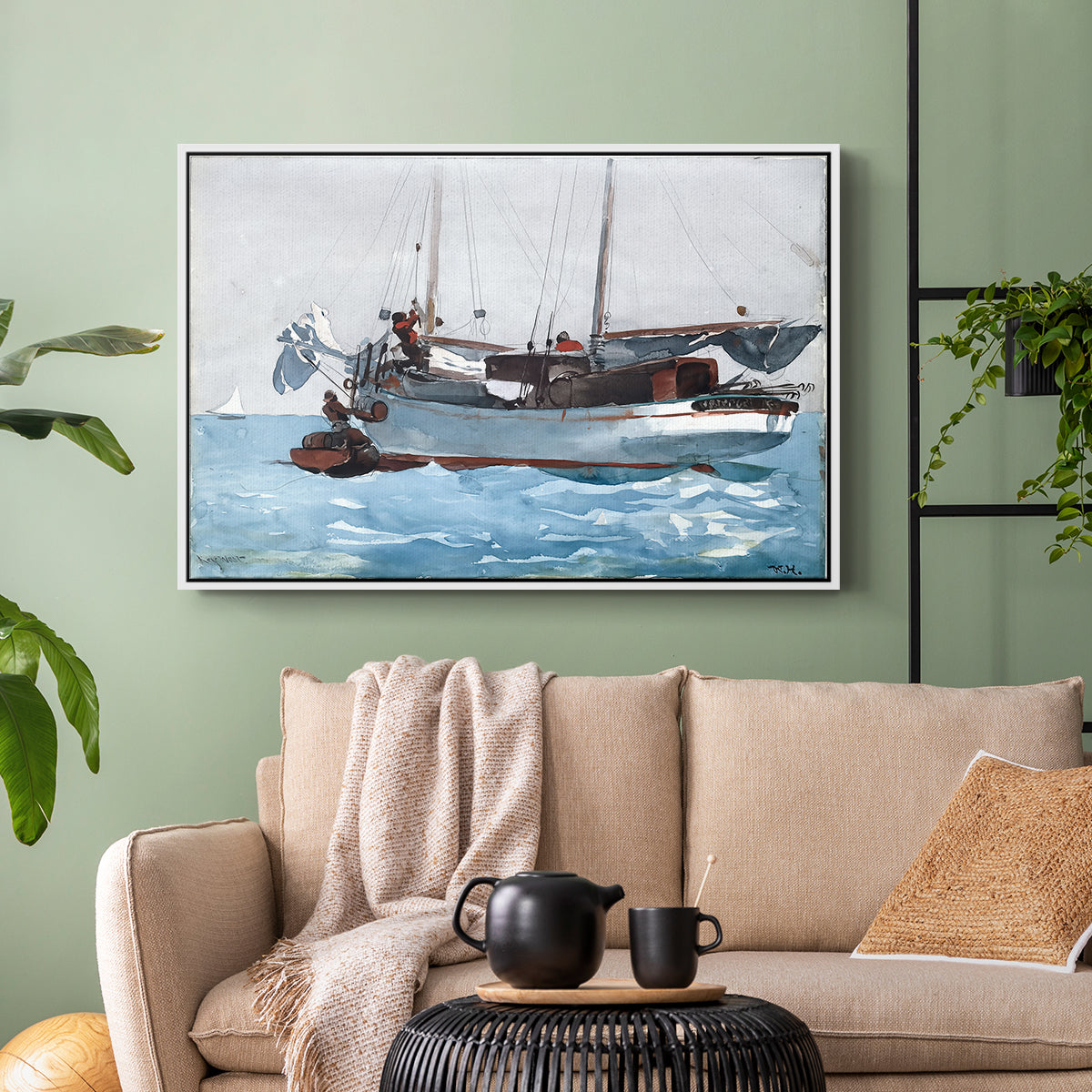 Taking on Wet Provisions, 1903 - Floater Framed Canvas Print