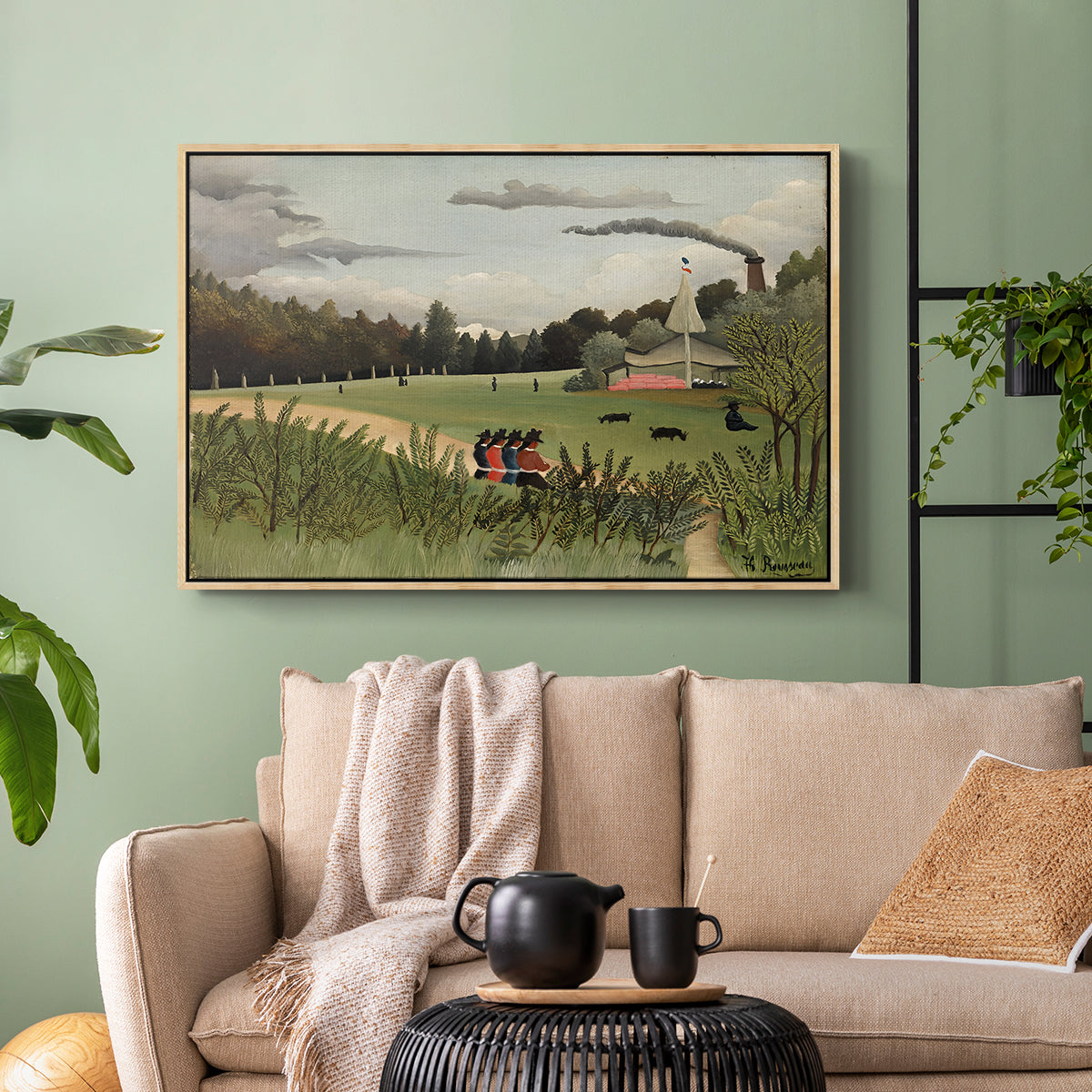 The Chair Factory at Alfortville, 1897 - Floater Framed Canvas Print