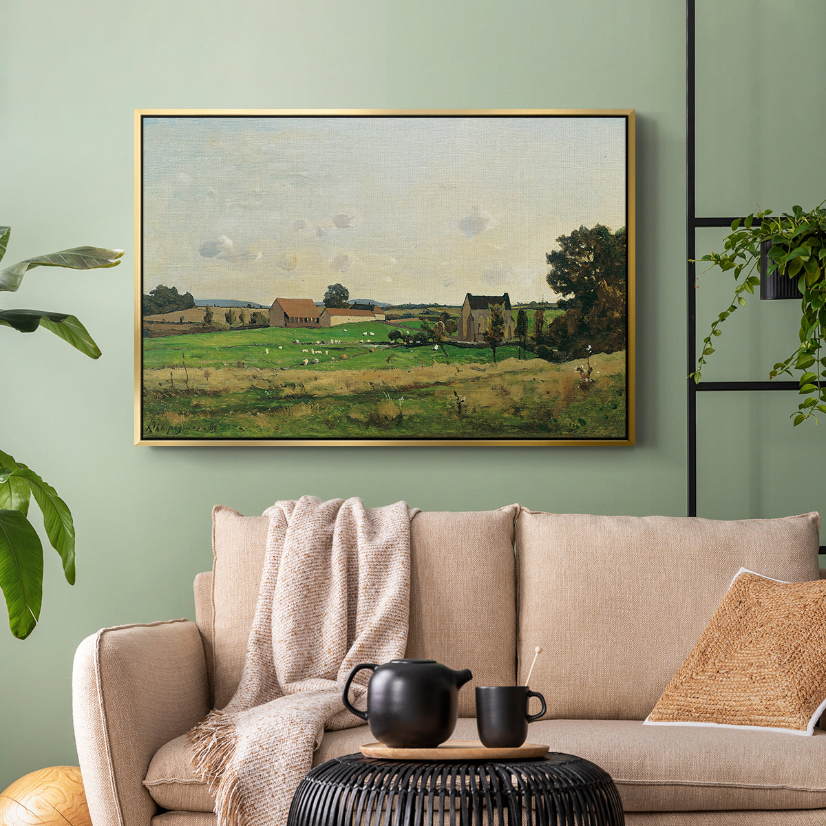 The Saulce Estate, 1869 - Floater Framed Canvas Print