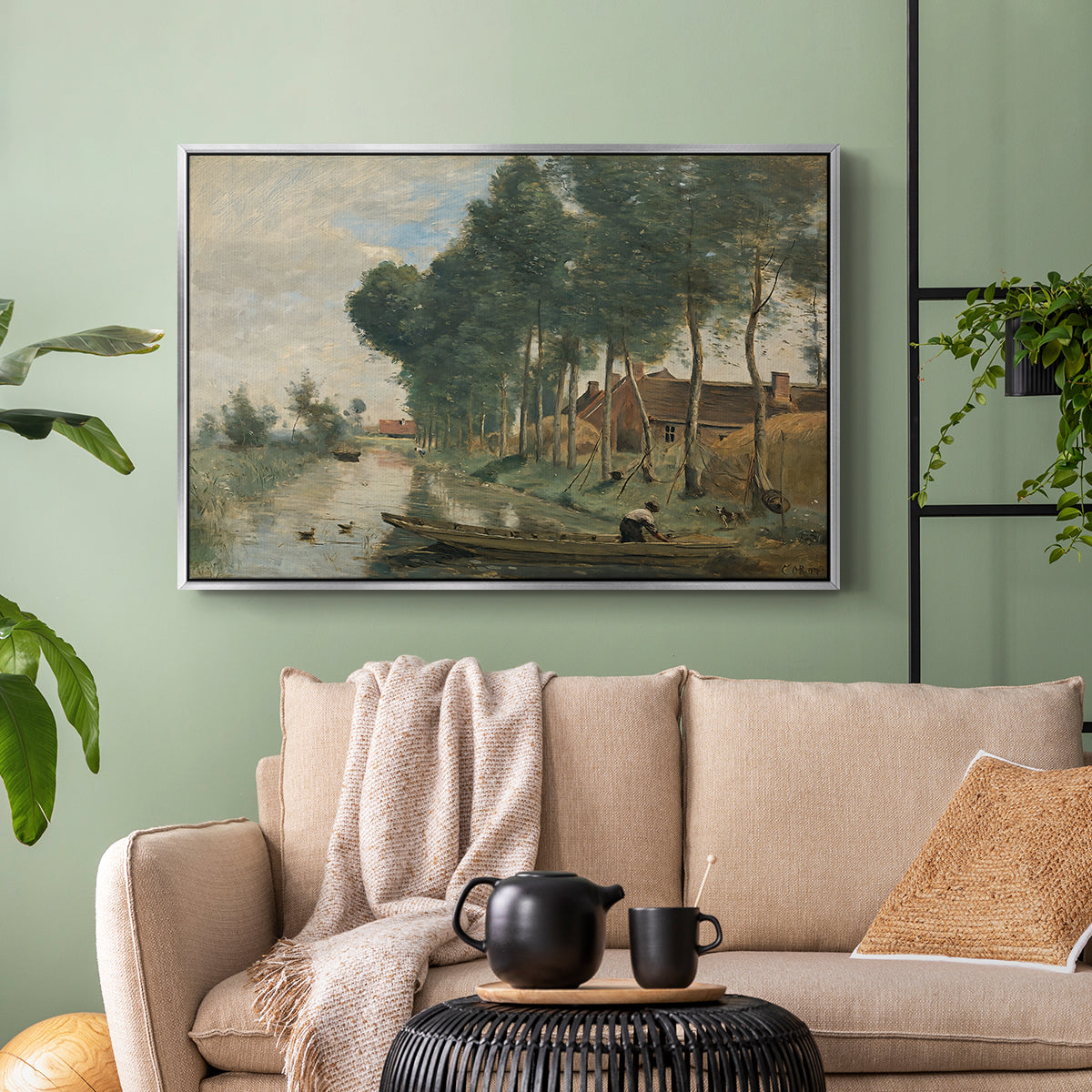Landscape at Arleux-du-Nord, c. 1871-1874 - Floater Framed Canvas Print