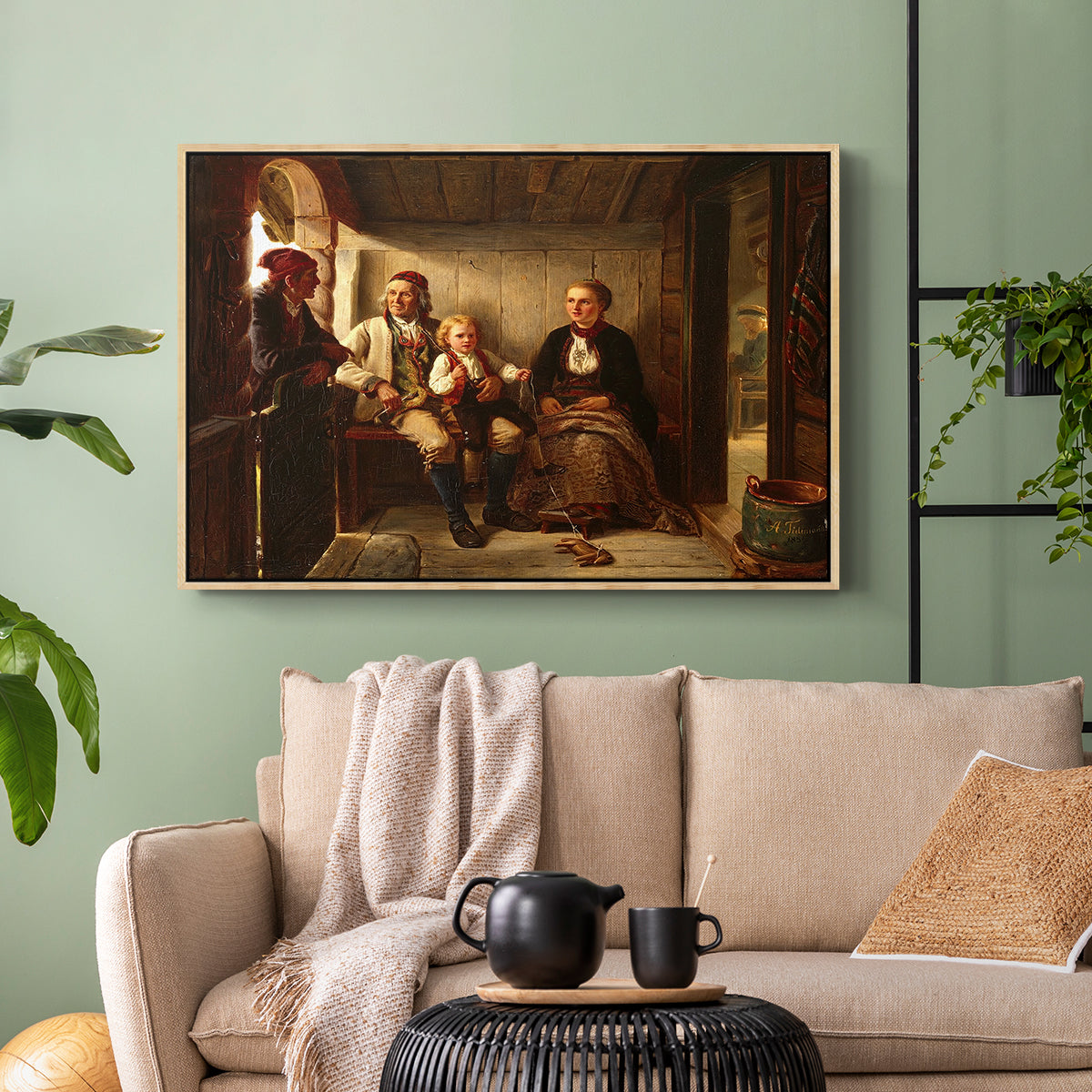 Neighbors (Naboer), 1855 - Floater Framed Canvas Print