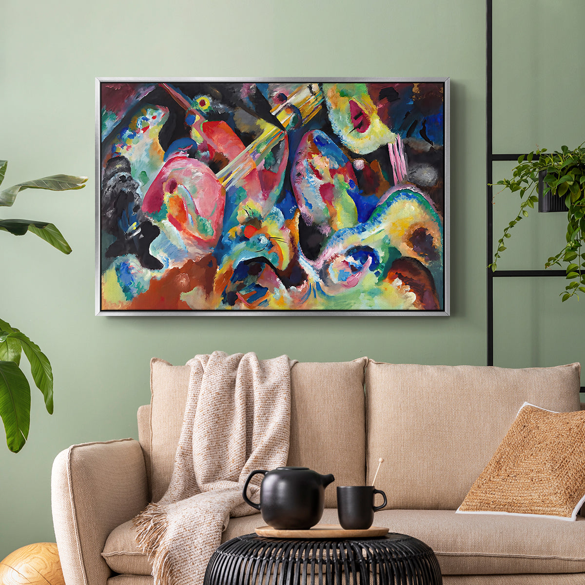 Improvisation. Deluge, 1913 - Floater Framed Canvas Print