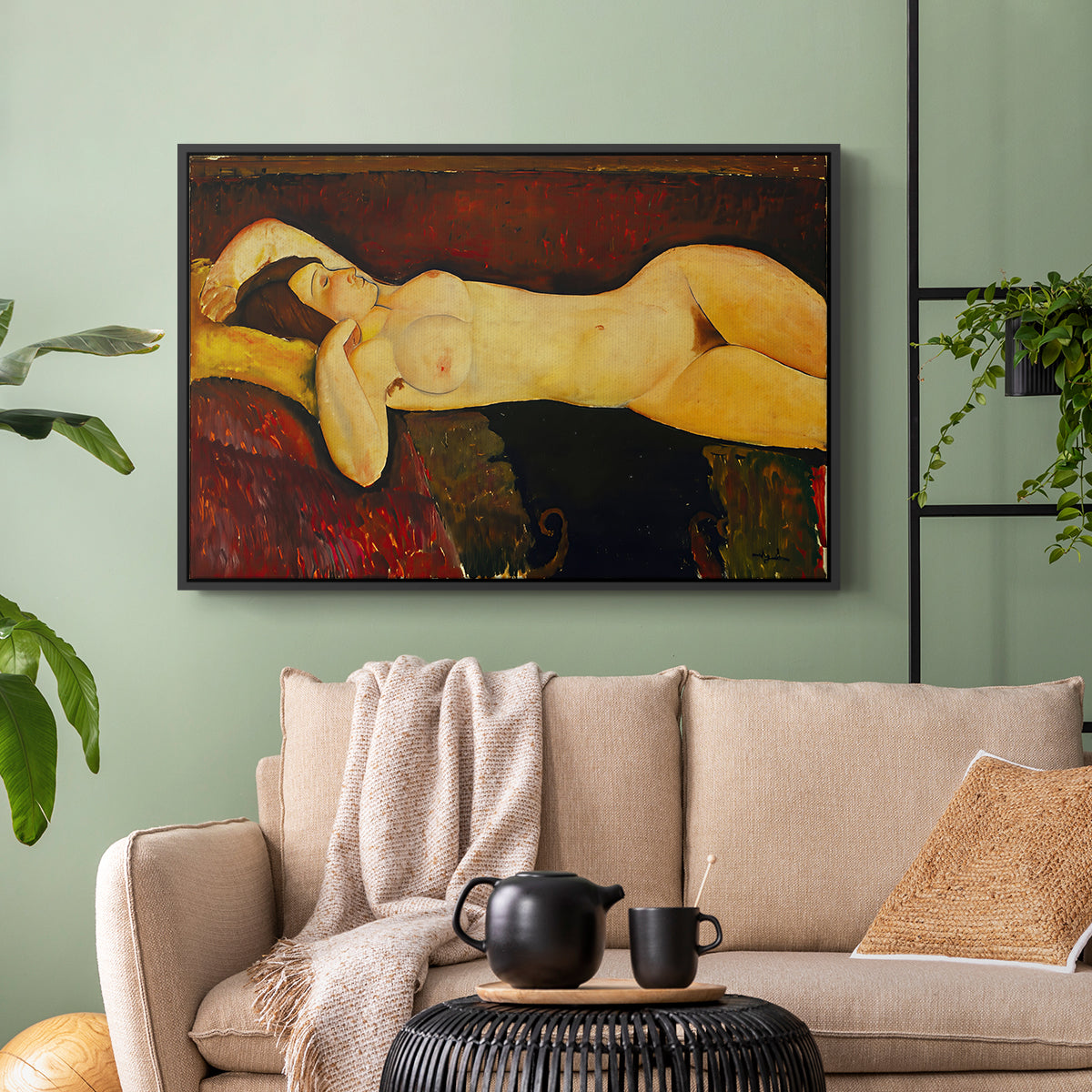 Reclining Nude (Nu couché), 1919 - Floater Framed Canvas Print