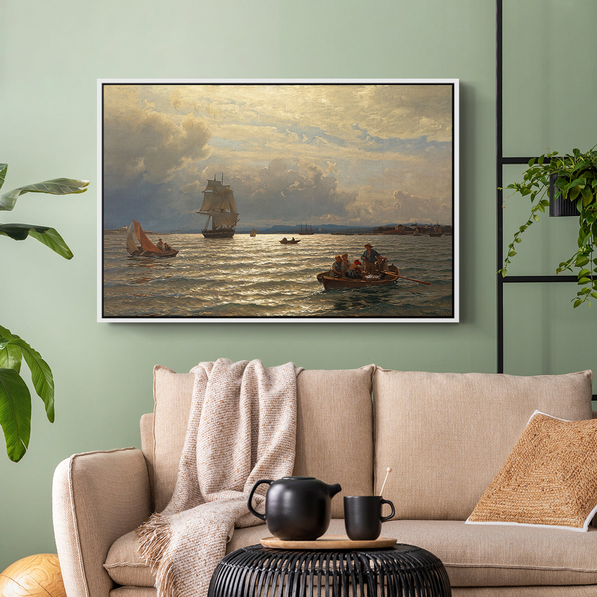 From the Inlet of Oslo, 1874 - Floater Framed Canvas Print