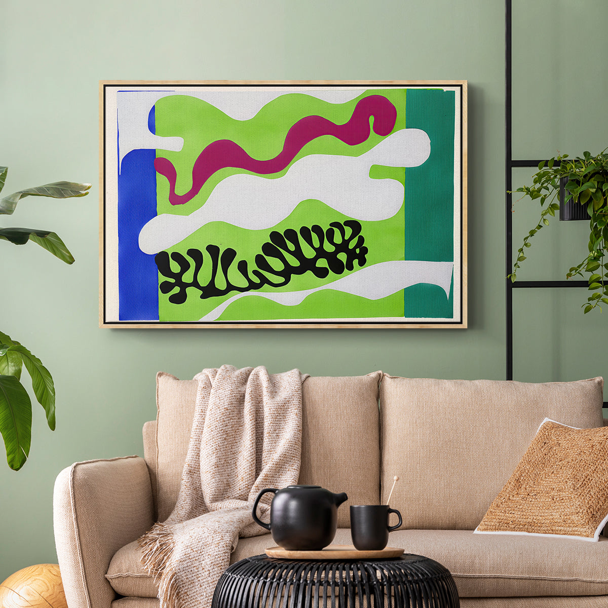 The Lagoon (Le lagon), from Jazz, 1947 - Floater Framed Canvas Print