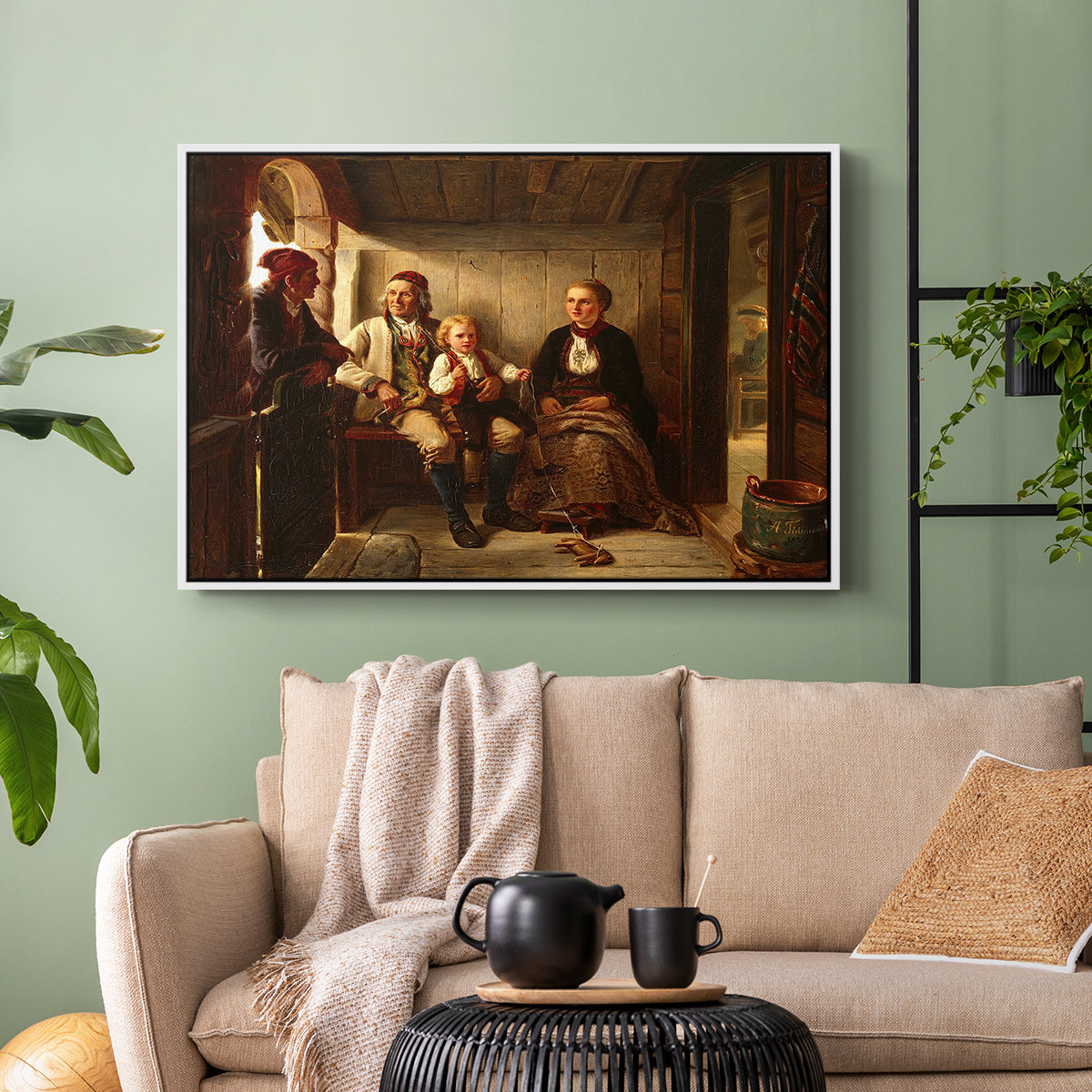 Neighbors (Naboer), 1855 - Floater Framed Canvas Print