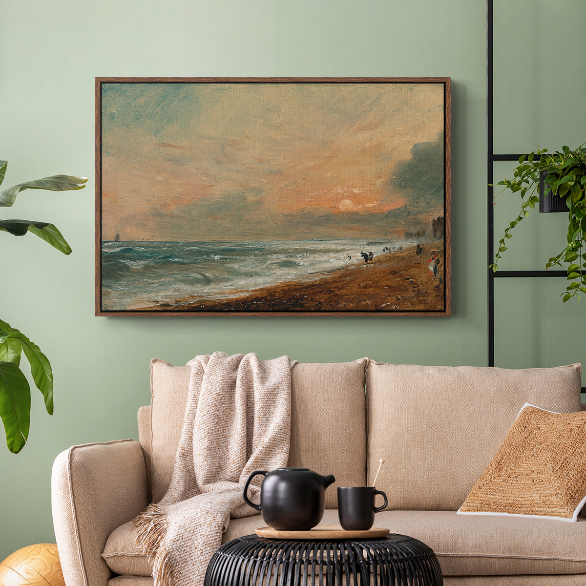 Hove Beach, c. 1824-1826 - Floater Framed Canvas Print