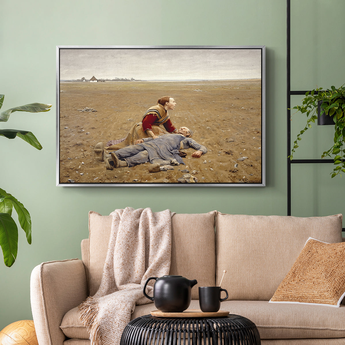 Worn Out (Udslidt), 1889 - Floater Framed Canvas Print