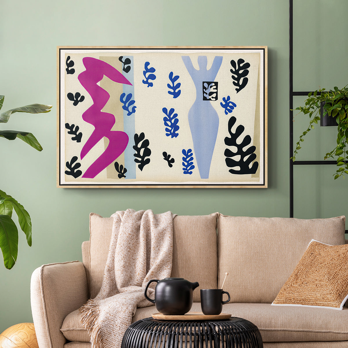 The Knife Thrower (Le lanceur de couteaux), from Jazz, 1947 - Floater Framed Canvas Print