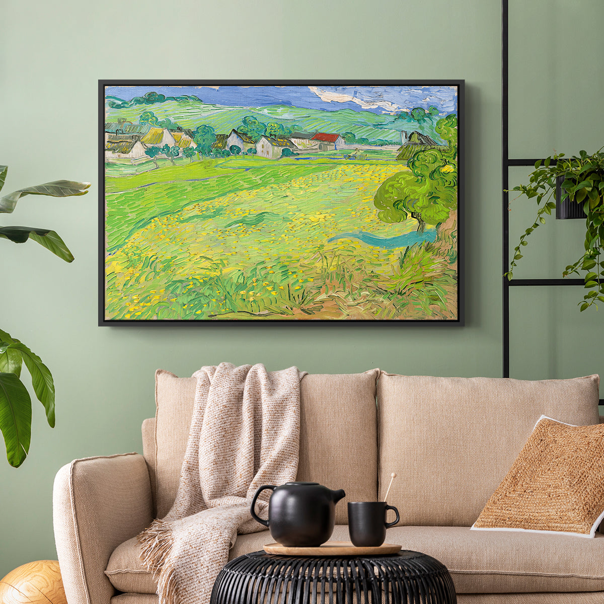 Les Vessenots in Auvers, 1890 - Floater Framed Canvas Print