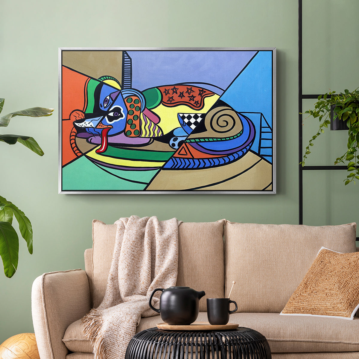 A Dog Named Picasso - Floater Framed Canvas Print