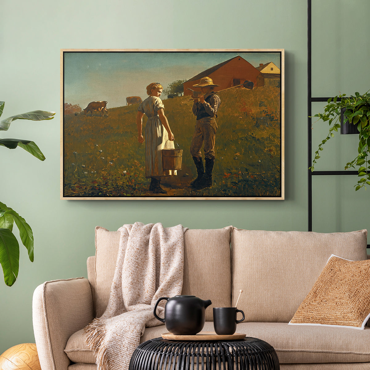 A Temperance Meeting, 1874 - Floater Framed Canvas Print