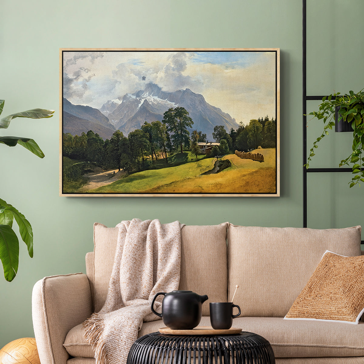 Mountains in Berchtesgaden - Floater Framed Canvas Print