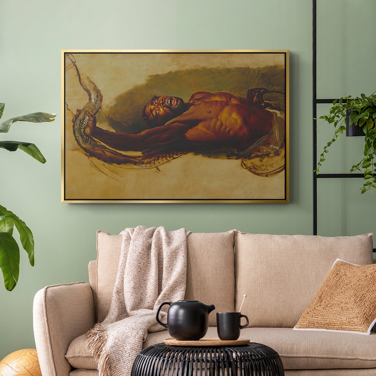Man Struggling with a Boa Constrictor, c. 1803 - Floater Framed Canvas Print