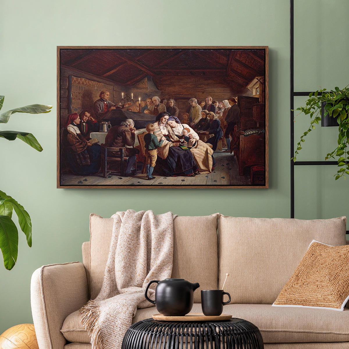 Funeral Feast, 1854 - Floater Framed Canvas Print