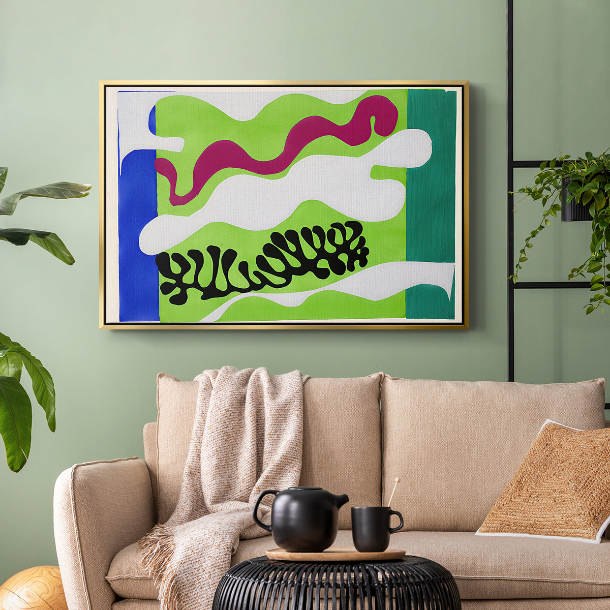 The Lagoon (Le lagon), from Jazz, 1947 - Floater Framed Canvas Print
