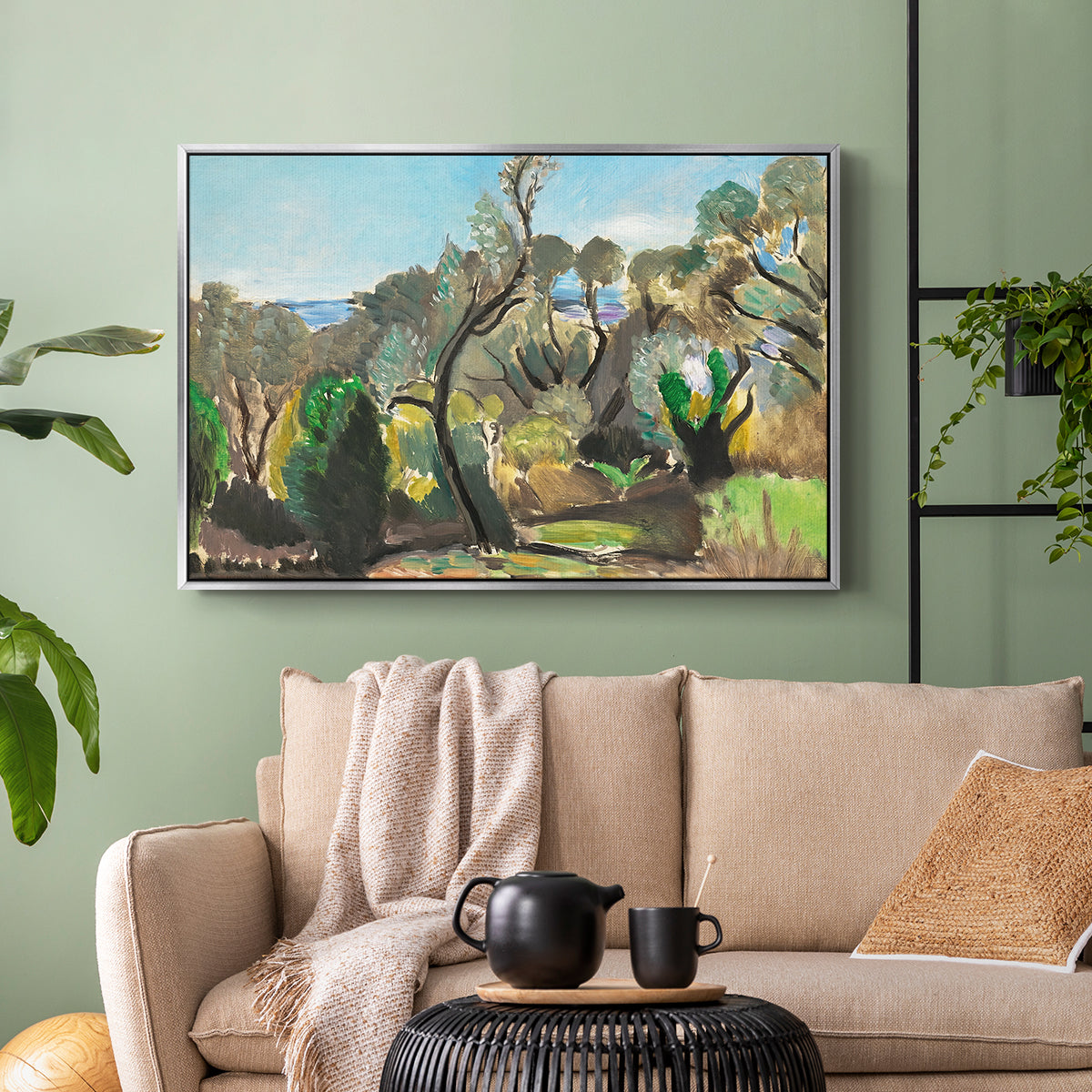 Landscape near Nice, c. 1918 - Floater Framed Canvas Print