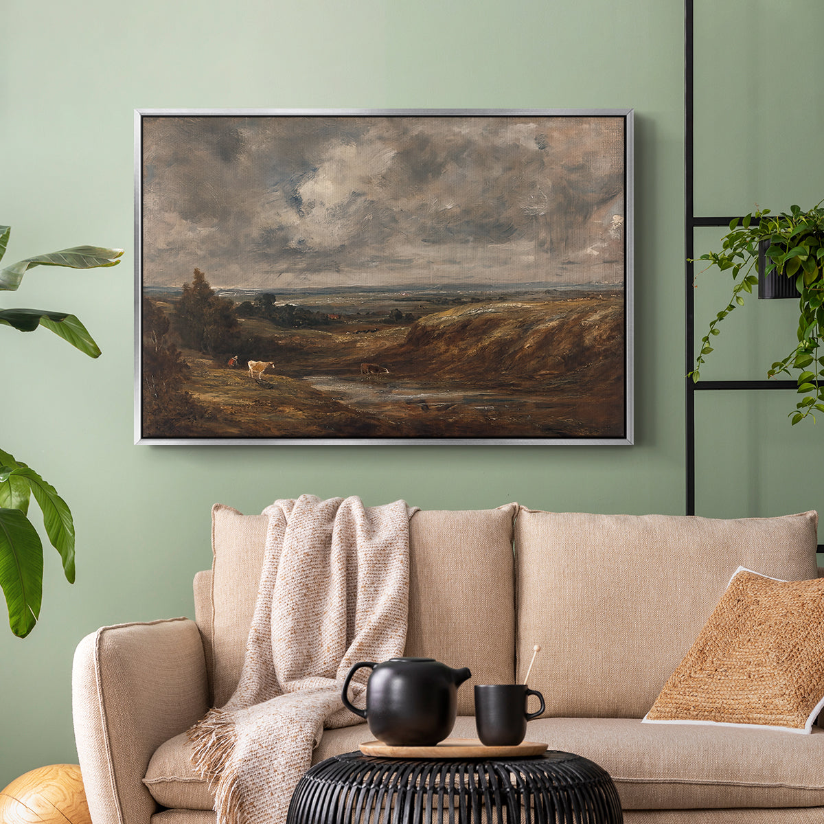 Hampstead Heath, 1825 - Floater Framed Canvas Print