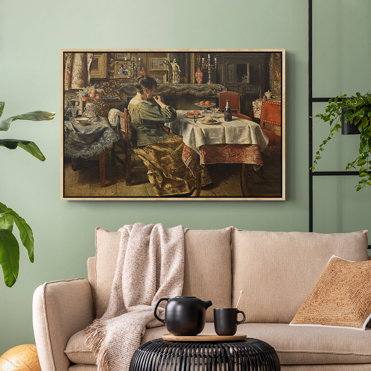 The Meal (De maaltijd), c. 1885 - Floater Framed Canvas Print