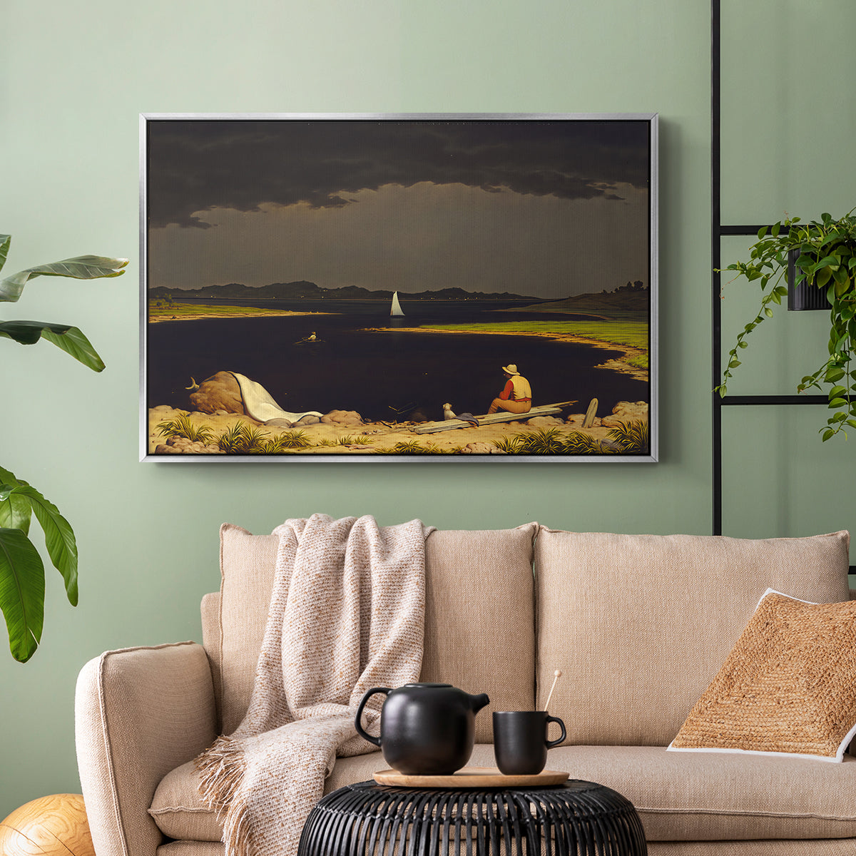 Approaching Thunder Storm, 1859 - Floater Framed Canvas Print