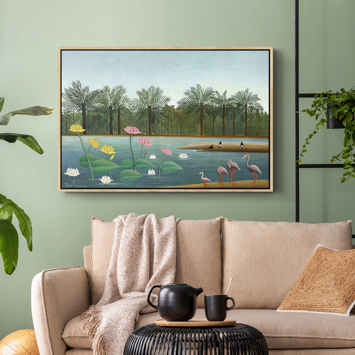 The Flamingoes (Les Flamants), 1907 - Floater Framed Canvas Print