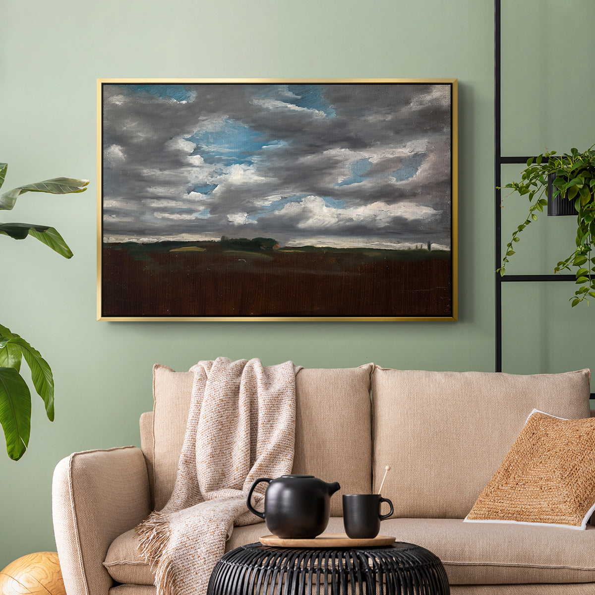 Extensive Landscape with Grey Clouds, c. 1821-1822 - Floater Framed Canvas Print