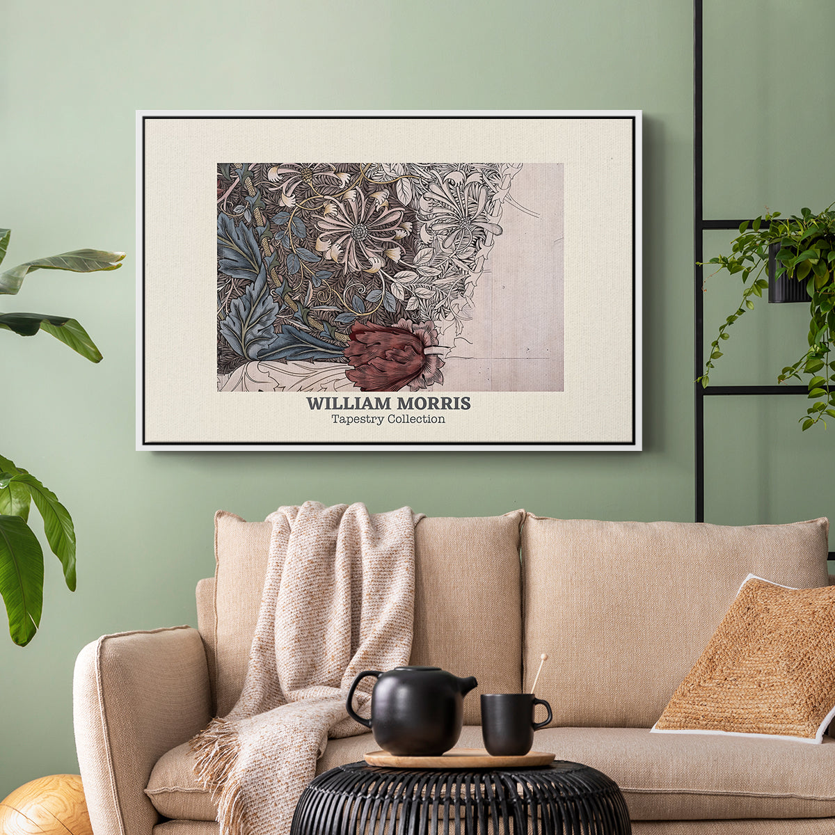 Honeysuckle (Tapestry Collection), 1874 - Floater Framed Canvas Print