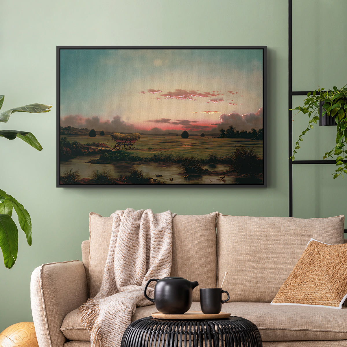 The Marshes at Rhode Island, 1866 - Floater Framed Canvas Print
