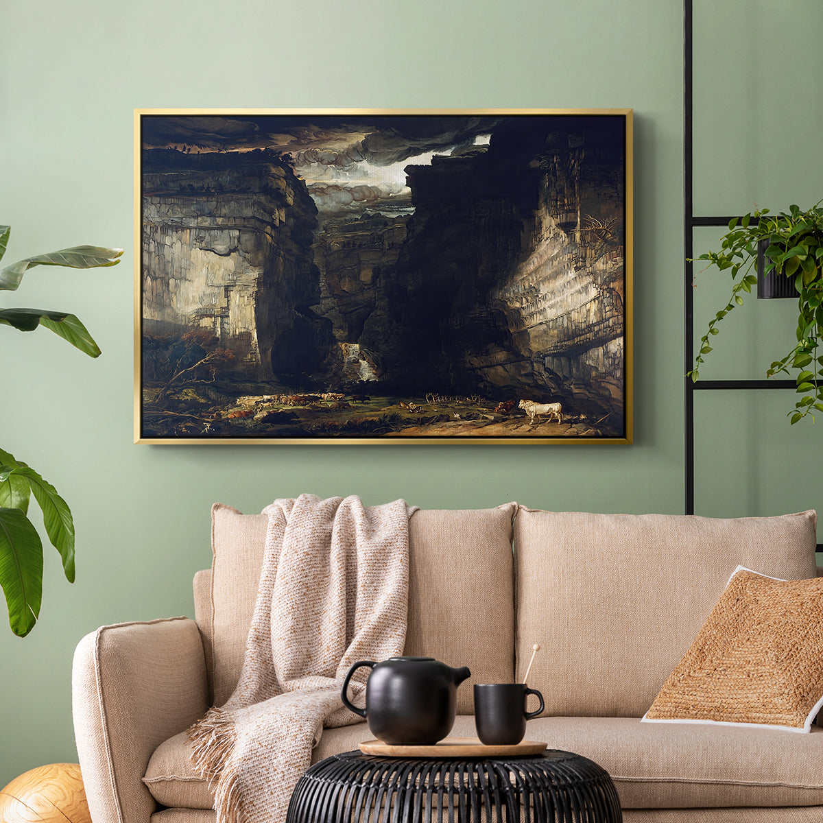 Gordale Scar, c. 1811-1813 - Floater Framed Canvas Print