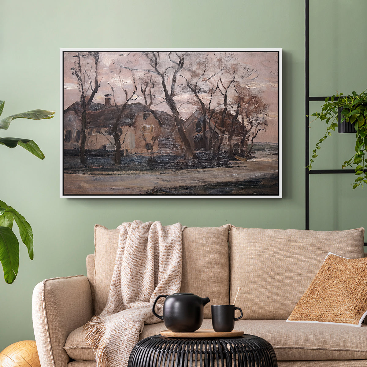 Farm near Duivendrecht in the Evening, c. 1905 - Floater Framed Canvas Print