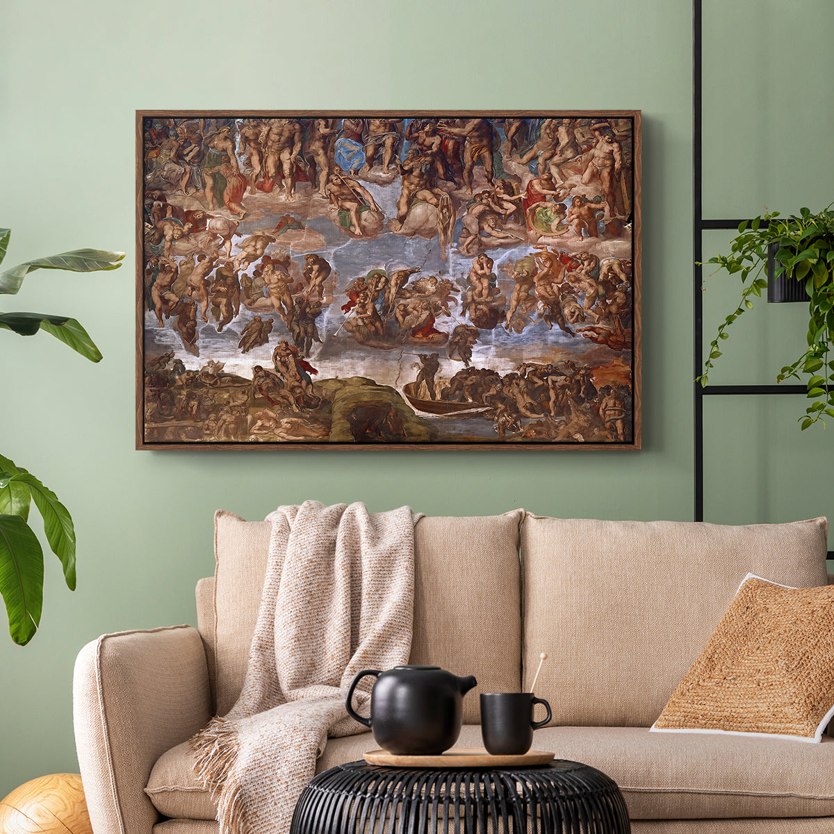 The Last Judgment (Charon's Boat and the Damned), 1536-1541 - Floater Framed Canvas Print