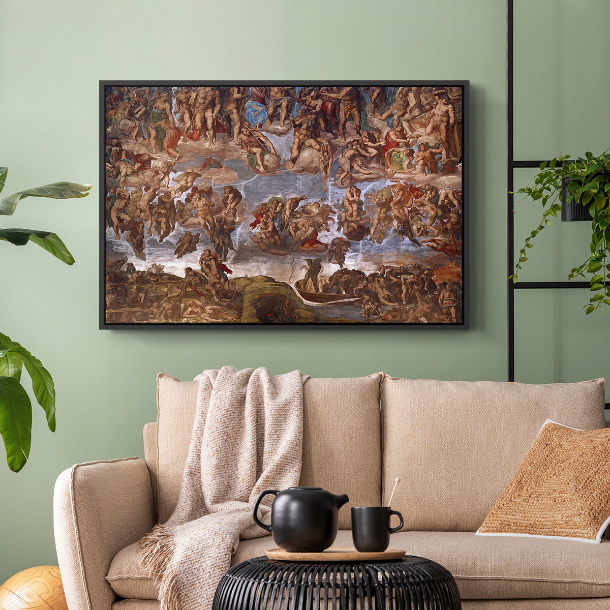 The Last Judgment (Charon's Boat and the Damned), 1536-1541 - Floater Framed Canvas Print