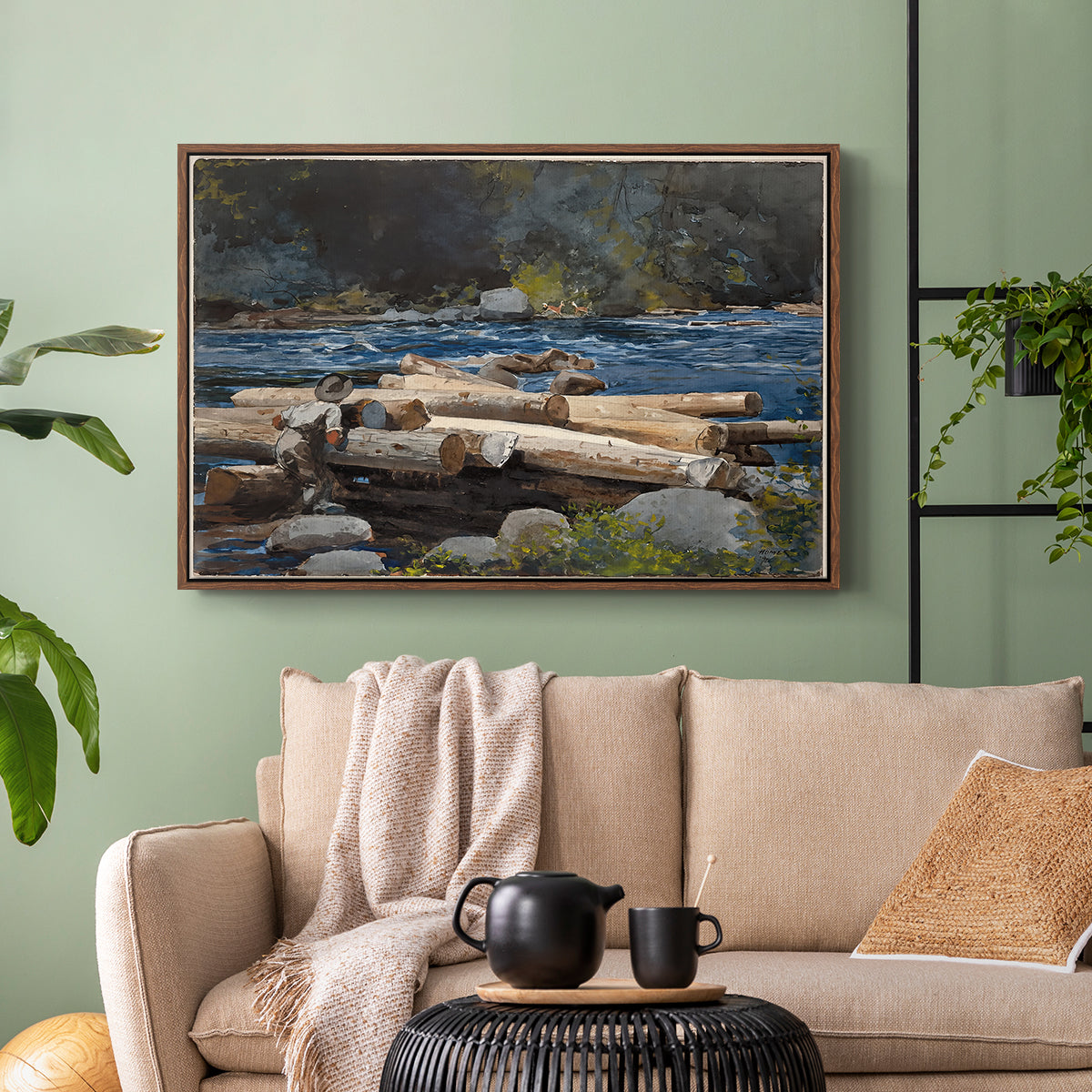Hudson River, 1892 - Floater Framed Canvas Print