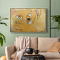 Cubist Dog with Stars (Student Art) - Floater Framed Canvas Print