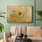 Cubist Dog with Stars (Student Art) - Floater Framed Canvas Print