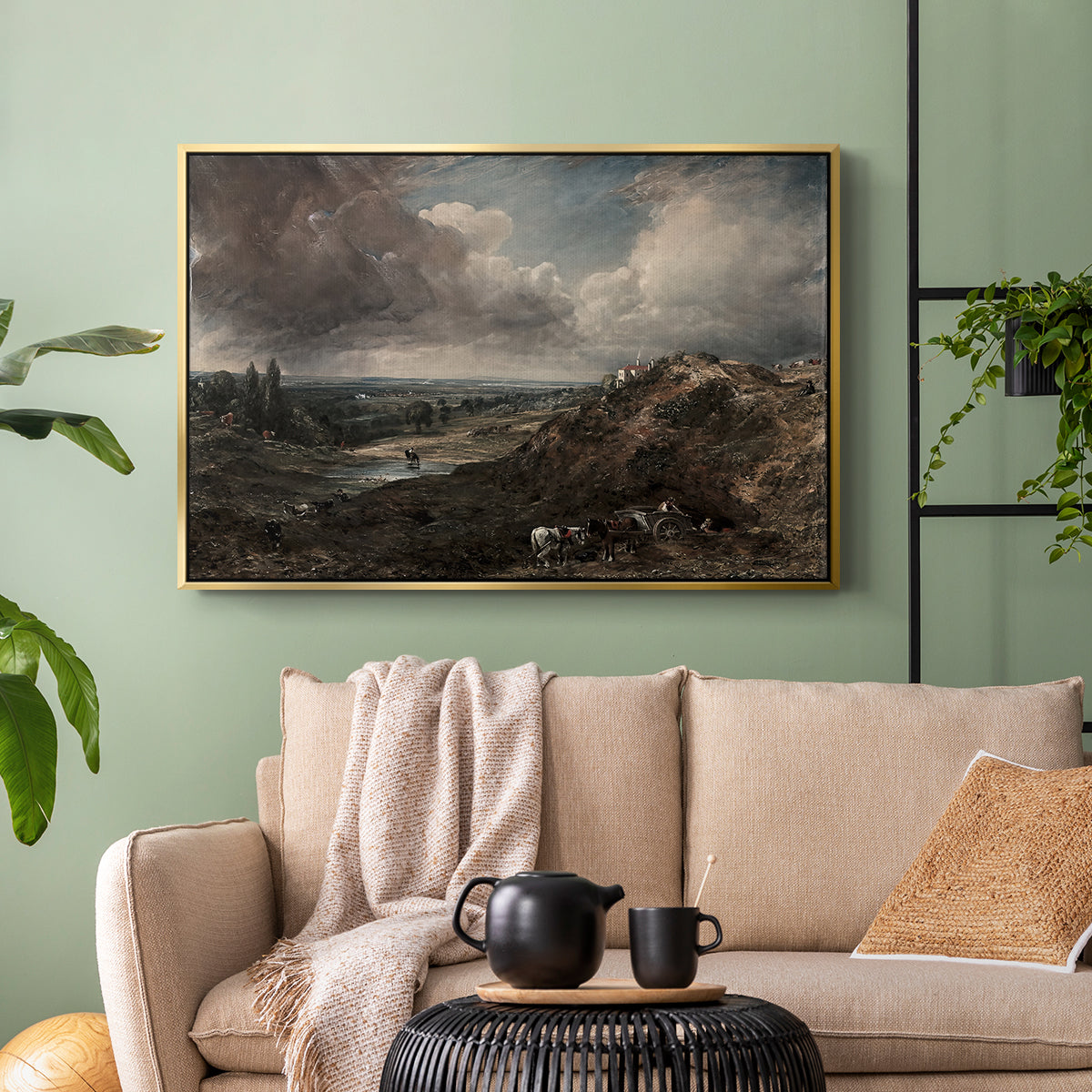 Branch Hill Pond, Hampstead Heath, c. 1828 - Floater Framed Canvas Print