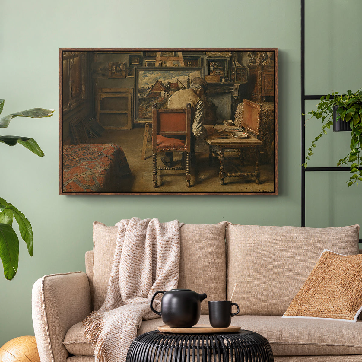 The Retoucher (The Restorer), 1876 - Floater Framed Canvas Print