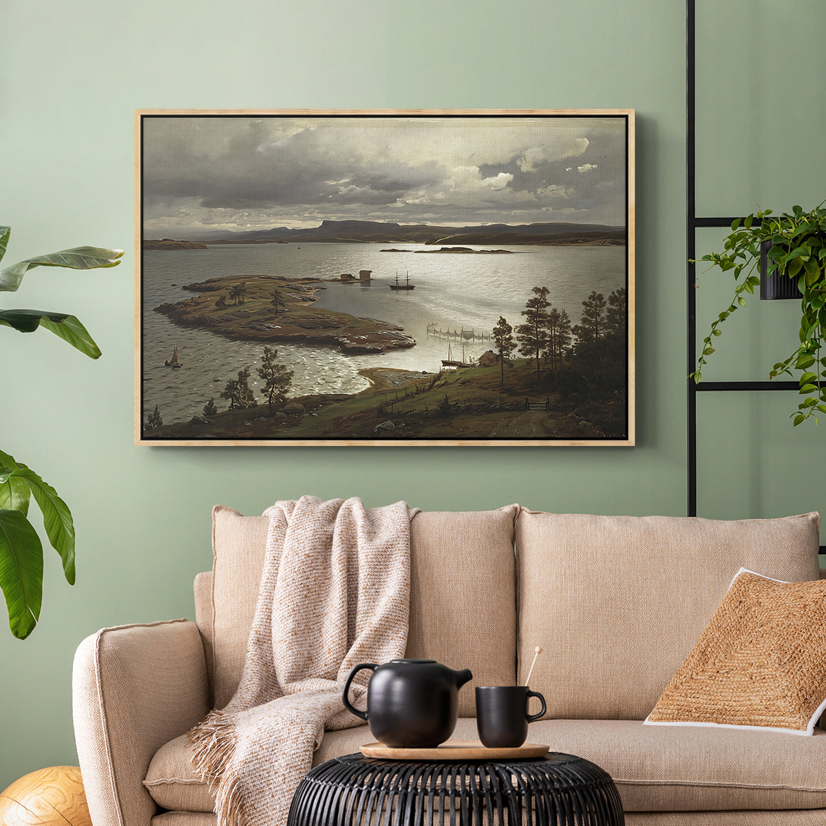 The Fjord at Sandviken (Sandviksfjorden), 1879 - Floater Framed Canvas Print