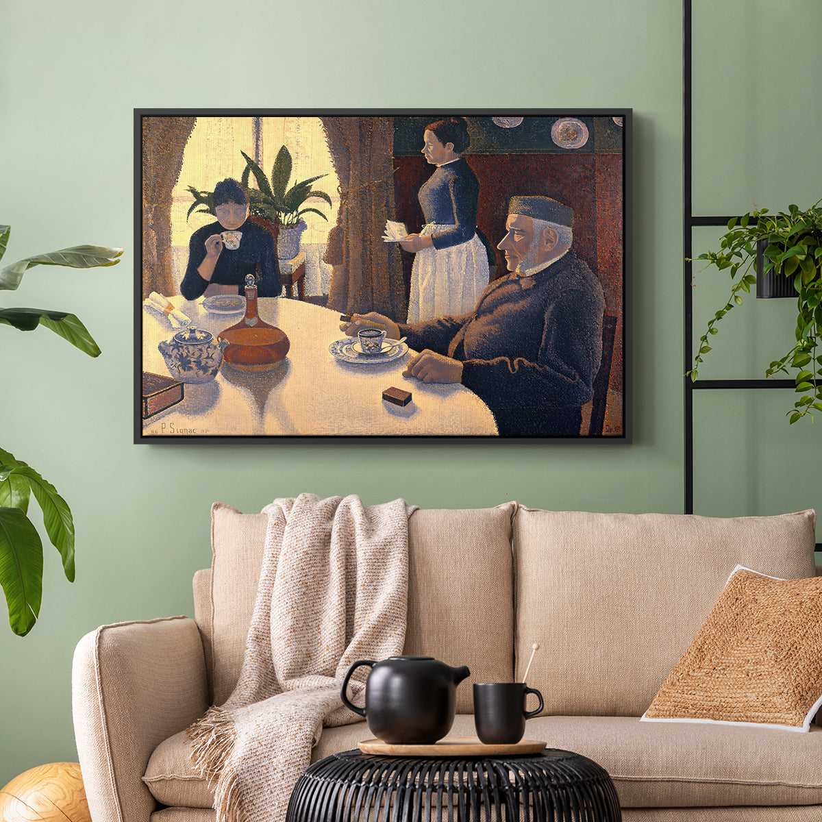 The Dining Room (Breakfast), 1886-1887 - Floater Framed Canvas Print