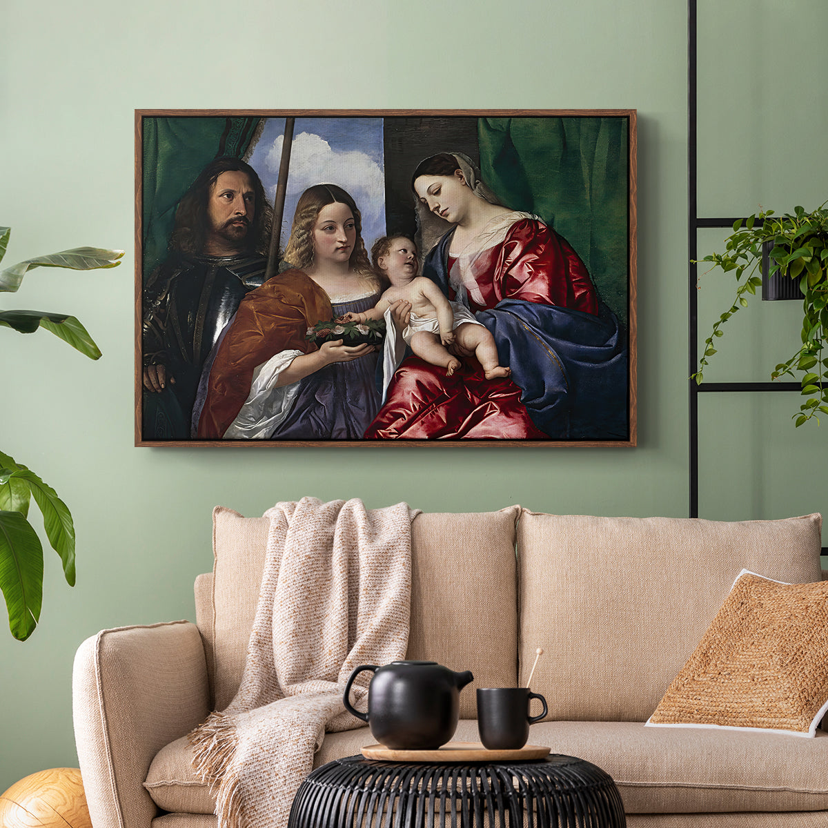 Madonna and Child with Saints Dorothy and George, c. 1516 - Floater Framed Canvas Print