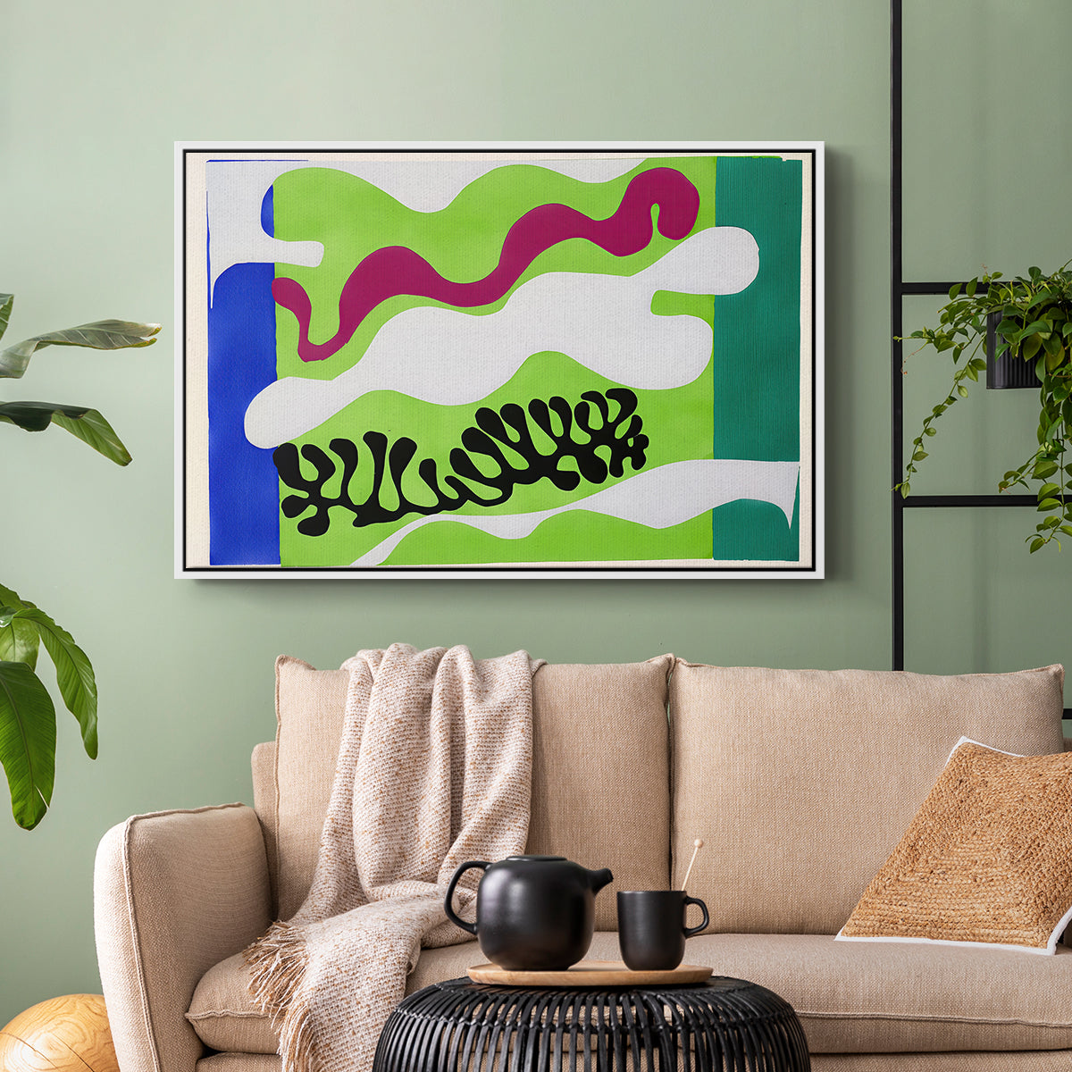 The Lagoon (Le lagon), from Jazz, 1947 - Floater Framed Canvas Print