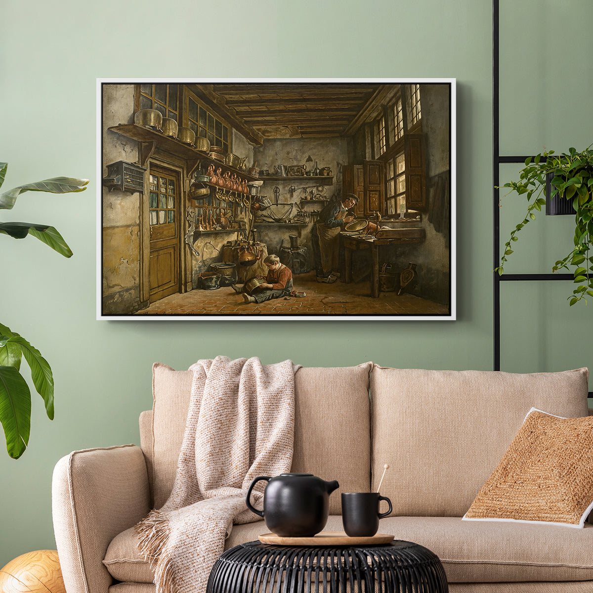 The Tinker, 1861 - Floater Framed Canvas Print