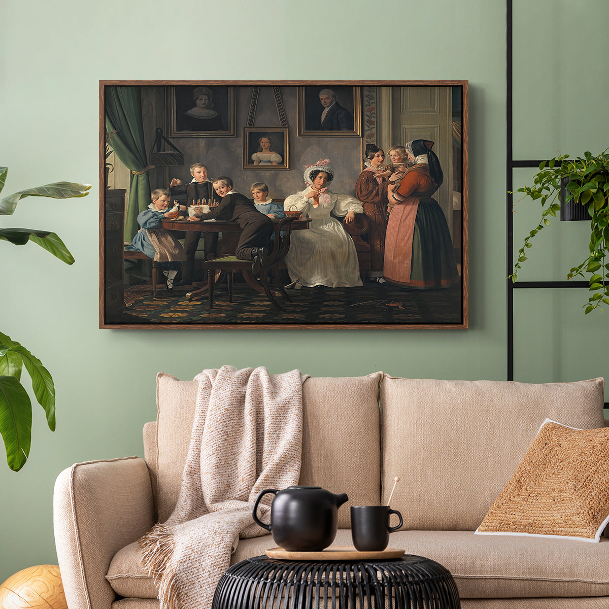 The Waagepetersen Family, 1836 - Floater Framed Canvas Print