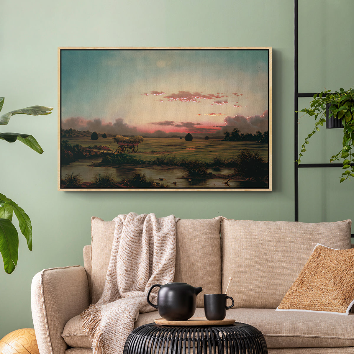 The Marshes at Rhode Island, 1866 - Floater Framed Canvas Print