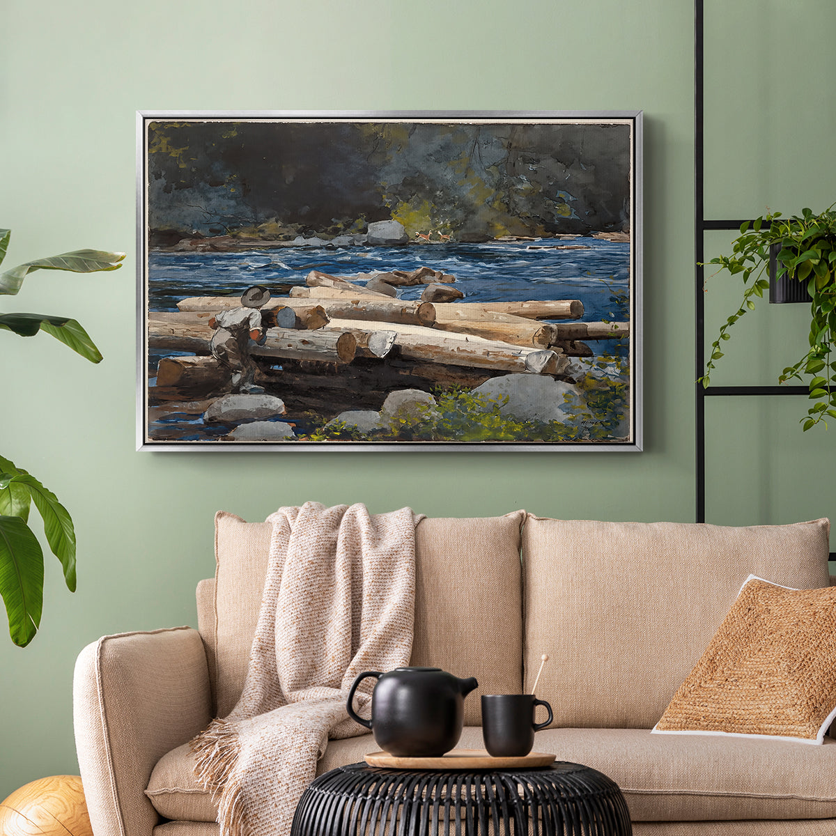 Hudson River, 1892 - Floater Framed Canvas Print