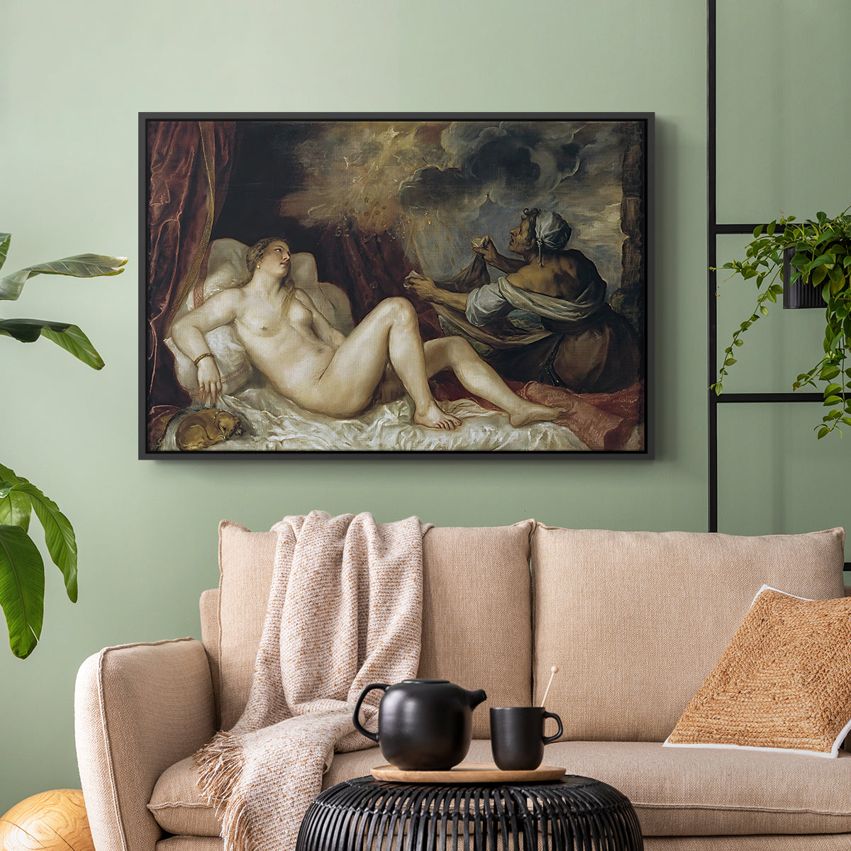 Danaë, c. 1560-1565 - Floater Framed Canvas Print