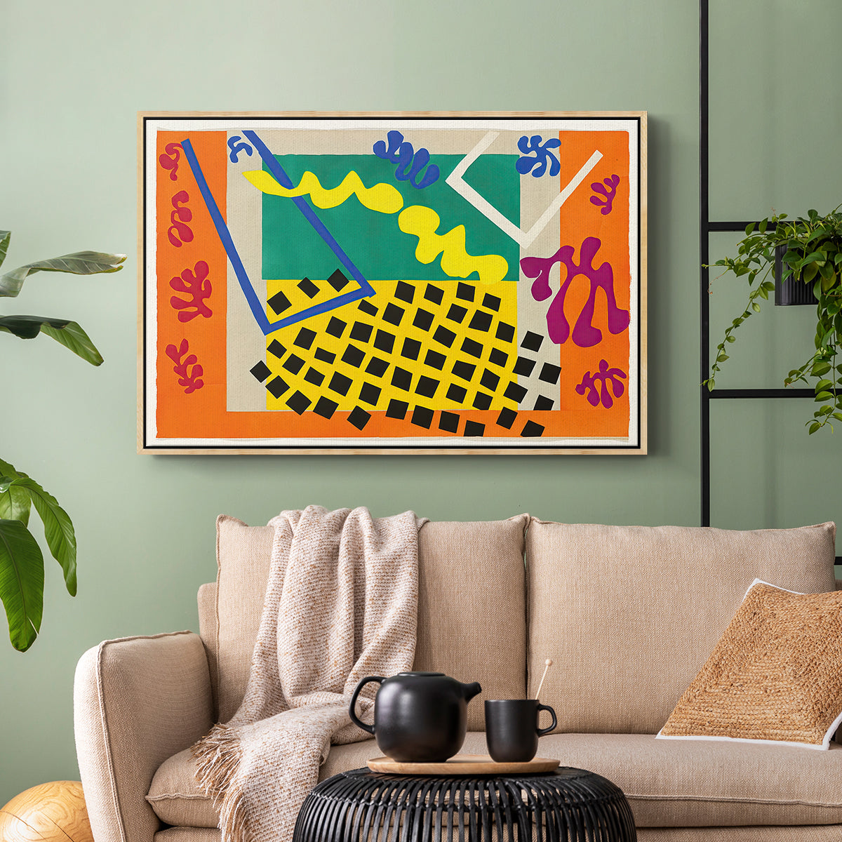 The Codomas (Les codomas), from Jazz, 1947 - Floater Framed Canvas Print
